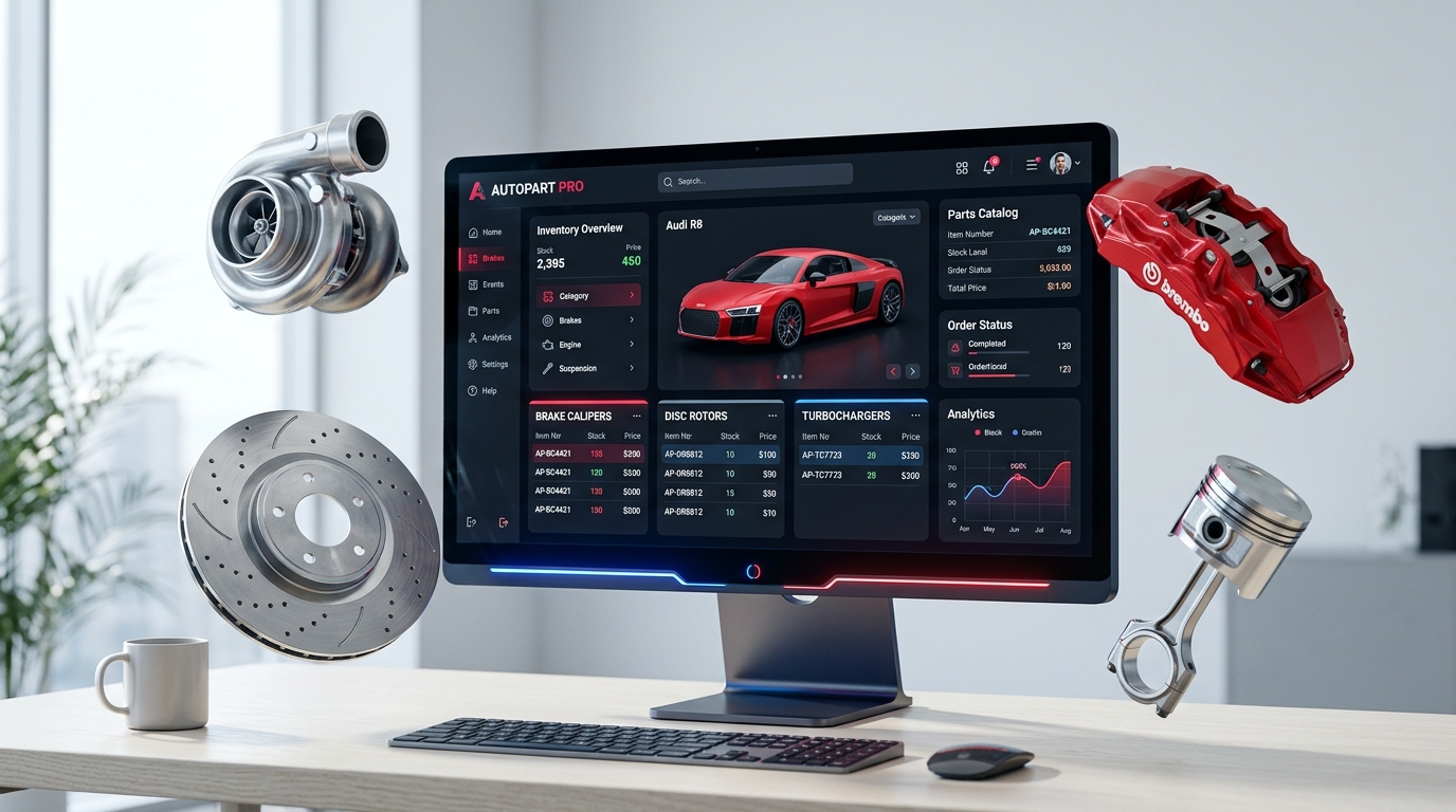واجهة برنامج قطعتك ديسكتوب لإدارة محلات ومخازن قطع غيار السيارات