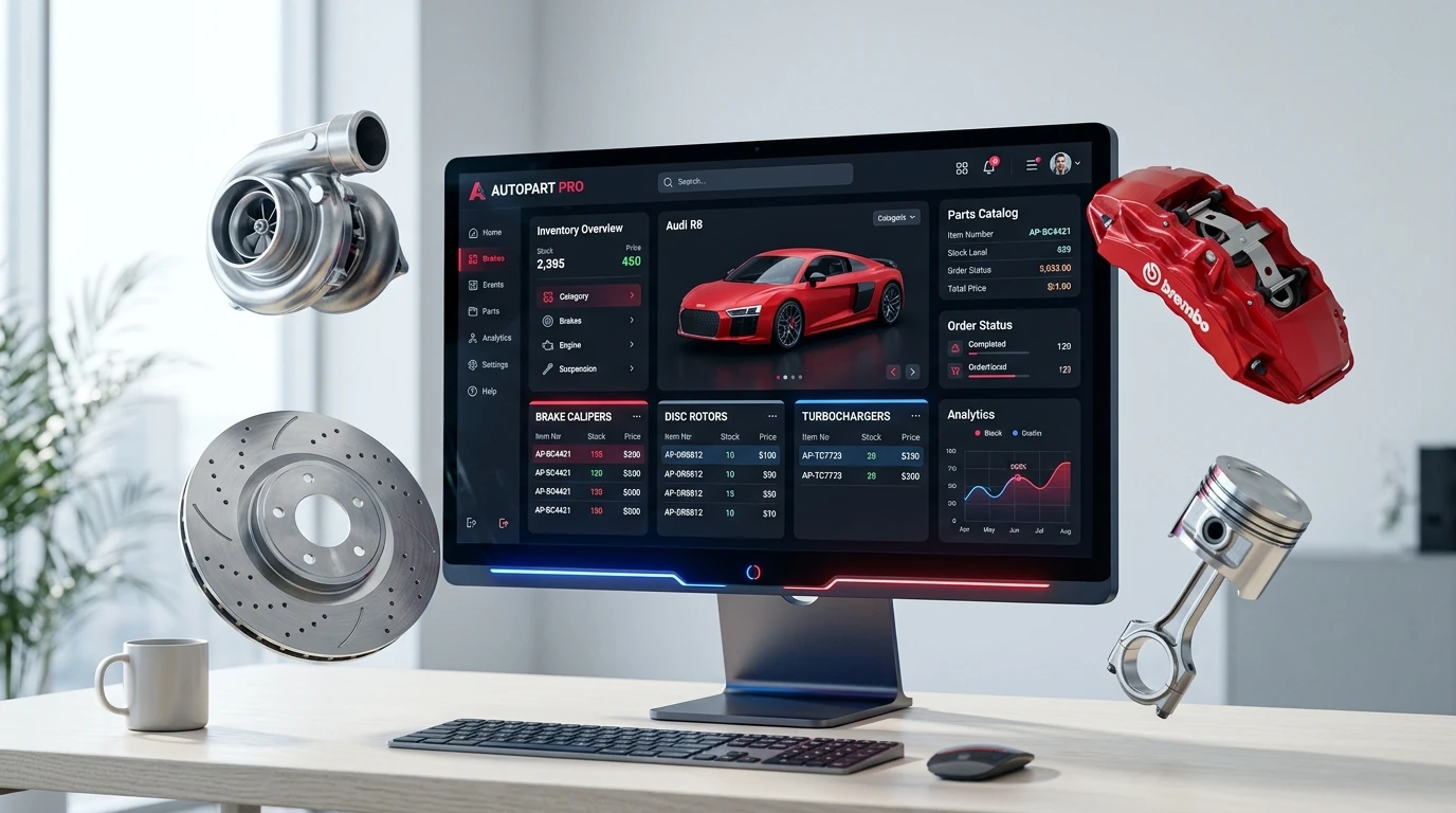 واجهة برنامج قطعتك ديسكتوب لإدارة محلات ومخازن قطع غيار السيارات